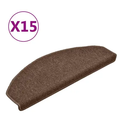 vidaXL 15x Carpet Stair Treads Brown Stair Decor Step Rug Protection Cover