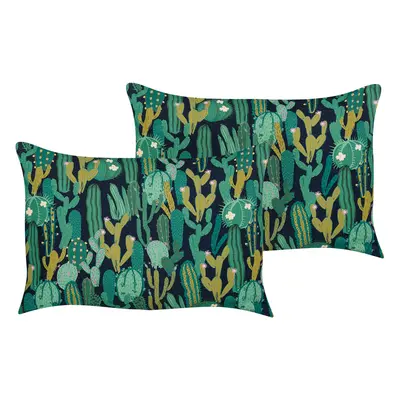 Set of Outdoor Cushions Plant Pattern BUSSANA x cm Green