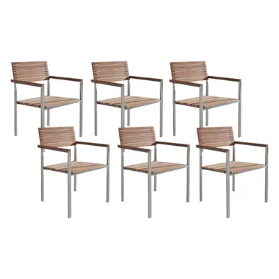 Set of Garden Chairs VIAREGGIO Wood Brown