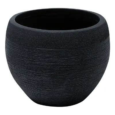 Stone Plant Pot 38x38x30 cm Black ZAKROS