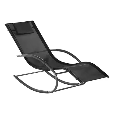 Sun Lounger Metal Black CARANO II