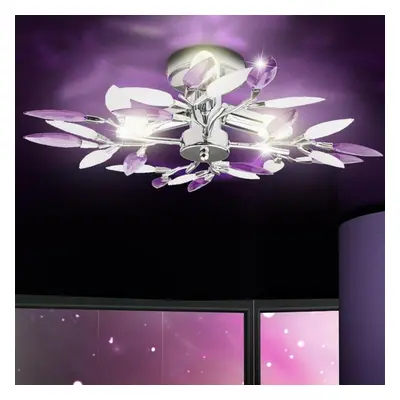 (Purple) Acrylic Leaf Arms Ceiling Light LED Living Bedroom Room Lamp Fitting Lighting