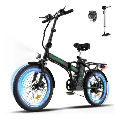 HITWAY Electric Bike for Adults with 20" Fat Tire and Folding Electric Bike Mountain E Bike for 