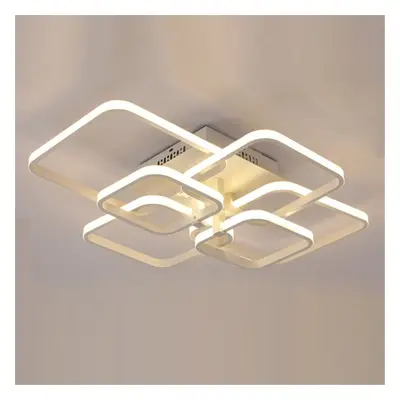 (White Light, Heads) Rectangle Acrylic Aluminum Modern LED Ceiling Light Home Living Room Fixtur