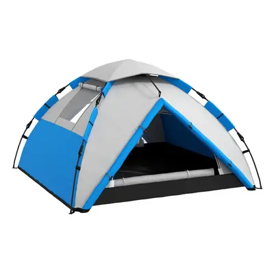 Outsunny Man Camping Tent Portable with Bag, Quick Setup, Blue