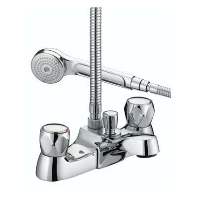 Bristan VAC LBSM C MT Club Luxury Bath Shower Mixer with Metal Heads - Chrome Plated