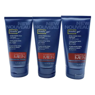 Matrix Men Firm Fix Gel Extra Strong Hold Styling Gel 5.1 OZ Set of