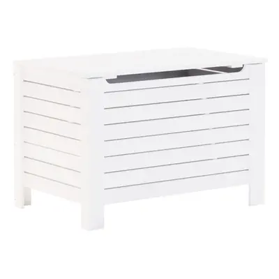 vidaXL Storage Box with Lid Blanket Box Storage Chest White Solid Wood Pine