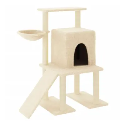 (cream) vidaXL Cat Tree Cat Tower with Sisal Scratching Posts Cat Cando Light Grey