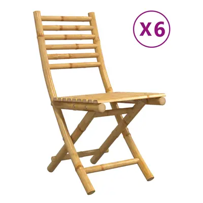 (6 pcs) vidaXL Folding Garden Chairs Foldable Outdoor Chair Patio Dining Chair Bamboo