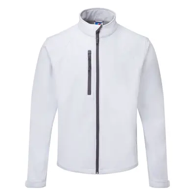 (S, White) Russell Mens Water Resistant & Windproof Softshell Jacket