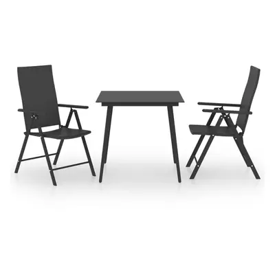 vidaXL Garden Dining Set Piece Black Outdoor Furniture Table and Chairs