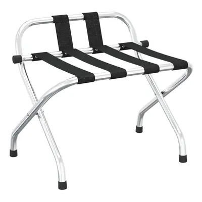 (Black and silver, x x cm) vidaXL Luggage Rack with Backrest Black/Black and Silver 56x39x52/56x