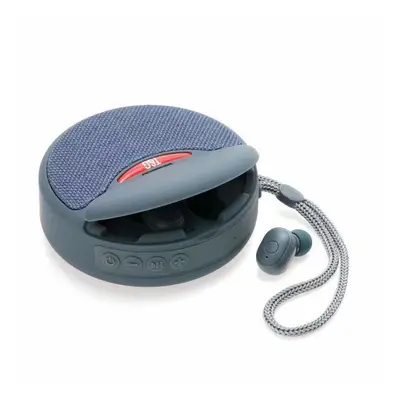 (Grey) in bluetooth Speaker + Headset Wireless 3D Stereo Subwoofer Music Sports In-Ear Earphone 