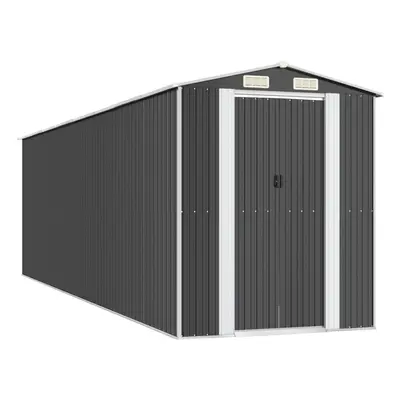 (192 x x cm (L x W x H)) vidaXL Garden Shed Galvanised Steel Outdoor Tool Storage Patio Lawn Too