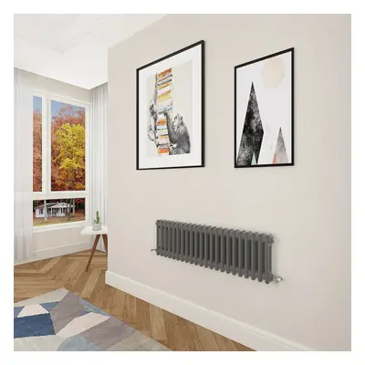 (300x1010mm Column) Designer cast iron radiator anthracite all sizes