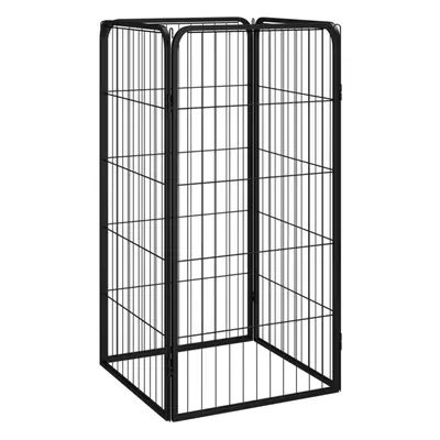 (50 x x cm) vidaXL Dog Playpen Panels Black Powder-coated Steel Dog Kennel Multi Sizes