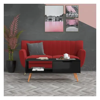 vidaXL Coffee Table High Gloss Black Chipboard Living Room Side Tea Sofa Table