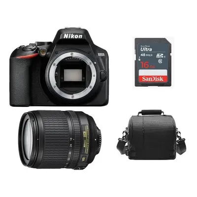 NIKON D3500 Black + AF-S 18-105MM F3.5-5.6G ED VR + Bag + 16gb SD card