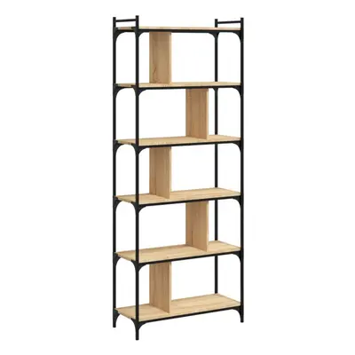 (sonoma oak, x x cm) vidaXL Bookcase Office 6-Tier Book Shelf Rack Storage Cabinet Engineered Wo