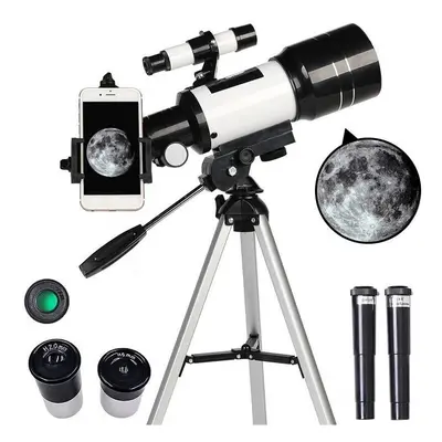 150X Astronomical Telescope 70mm Aperture 300mm Focal Length Tripod Outdoor Camping Telescope fo