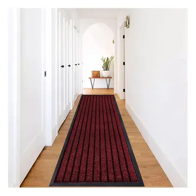 (80x300 cm, Burgundy) Heavy Duty Rubber Mat Kitchen Runner Floor Rug