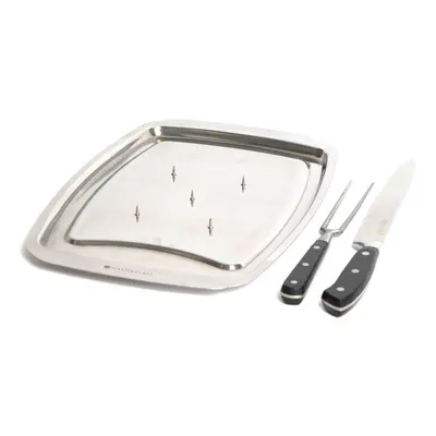 MasterClass Two Piece Carving Set, Acetate Display Boxed MasterClass Stainless Steel Spiked Carv