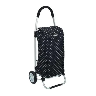 KitchenCraft Black Polka Dot Foldable Shopping Trolley