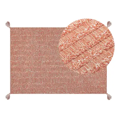 Cotton Area Rug x cm Orange MUGLA