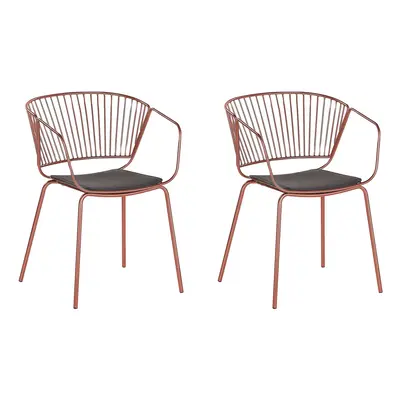 Set of Dining Chairs RIGBY Metal Copper