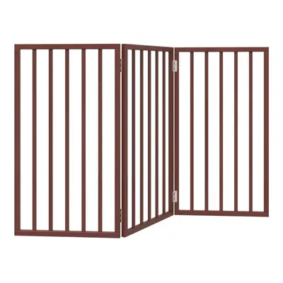 (brown, x x cm/ pcs) vidaXL Dog Gate with Door Foldable Dog Fence Pet Gate Pet Barrier Poplar Wo