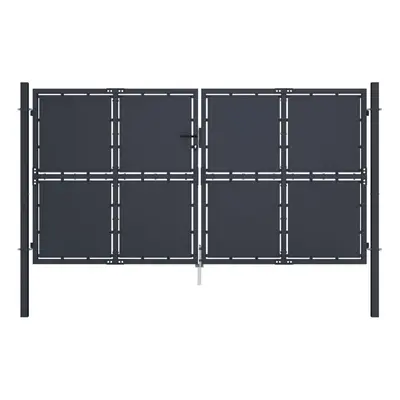 (300 x cm) vidaXL Garden Gate Steel Anthracite Outdoor Fence Doors Patio Gate Multi Sizes