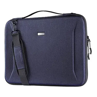 (BLUE) TECHGEAR Hard Shell Case for 17" Laptops, Shockproof Travel Sleeve Shoulder Strap Case fi