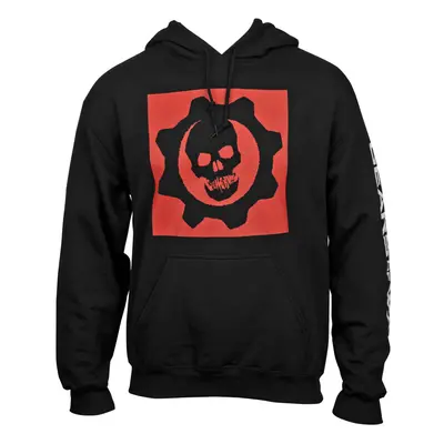 (Large, Black) Gears of War Symbol Hoodie With Sleeve Prints