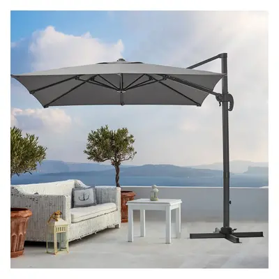 (Dark Grey) 2.5M Rotatable Tilting Garden Rome Umbrella