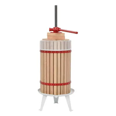 vidaXL Fruit and Wine Press with Cloth Bag 30L Oak Wood Juice Squeezer Maker