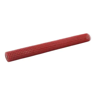 (red, x 1.5 m x mm) vidaXL Chicken Wire Fence Steel with PVC Coating Wire Mesh Roll Wire Fencing