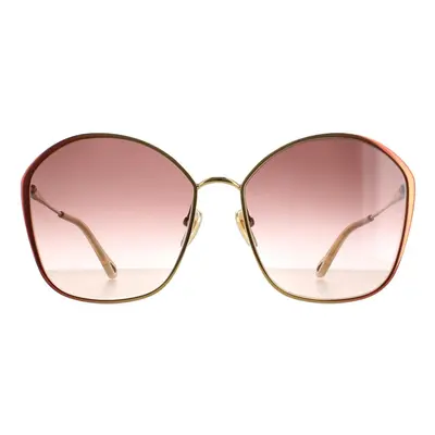 Chloe Sunglasses CH0015S Dark Brown Gold Brown Gradient