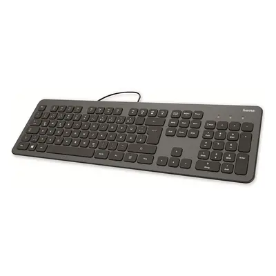 Hama Keyboard with cable KC-700 (QWERTZ layout, wired ergonomic keyboard, slim keyboard with USB