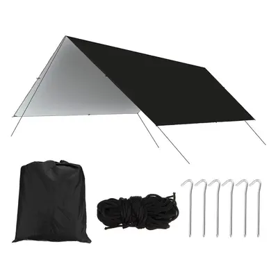 (Black) 3x3m Awning Waterproof Canopy Sunshade Hammock Rain Beach Sun Shelter Camping Tent