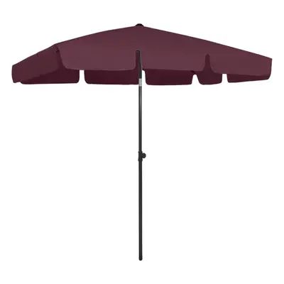 vidaXL Beach Umbrella Bordeaux Red Patio Oparasol Sun Shelter Sunshade Outdoor