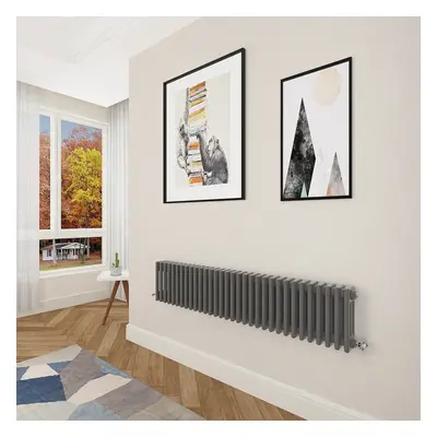 (300x1460mm Column) Designer cast iron radiator anthracite all sizes