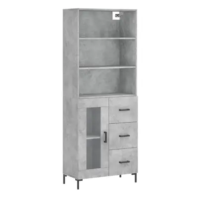 vidaXL Highboard Sideboard Cupboard Side Cabinet Concrete Grey Engineered Wood