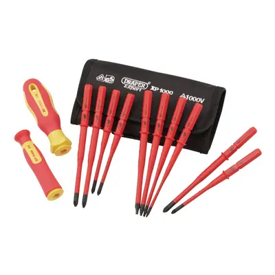 Draper Piece Interchangeable Screwdriver Set | XP1000 Extra Slim | Portable Set with Case