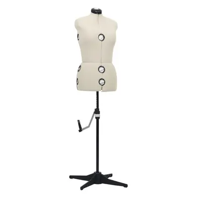 vidaXL Adjustable Dress Form Female Cream Size Dressmaking Mannequin