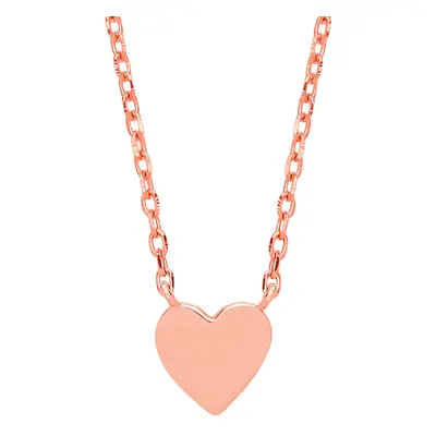 Jewelco London Ladies Rose Gold-Plated Sterling Silver Love Heart Charm Necklace inch - GVK278