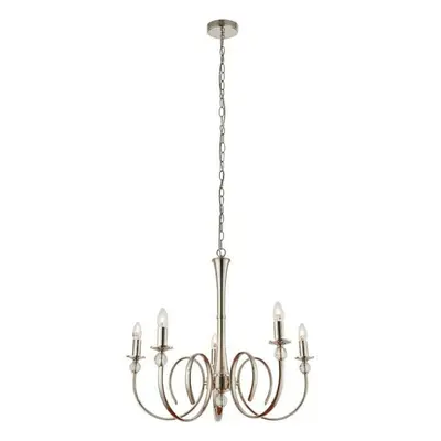 Luxury Hanging Ceiling Pendant Light Bright Nickel & Crystal Lamp Chandelier