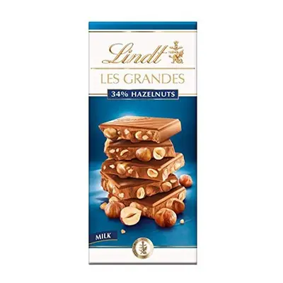 Lindt Les Grandes Milk Chocolate Hazelnut Bar, 150g (Pack of 13)