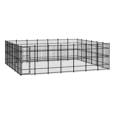 vidaXL Outdoor Dog Kennel Steel Outdoor Puppy Enclosure Dog Pet Supply Cage