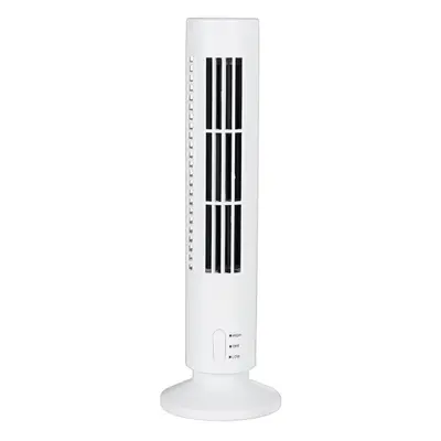 (White) USB Mini Leafless Air Conditioner Table Cooler Tower Fan Summer Cooling for Home Office